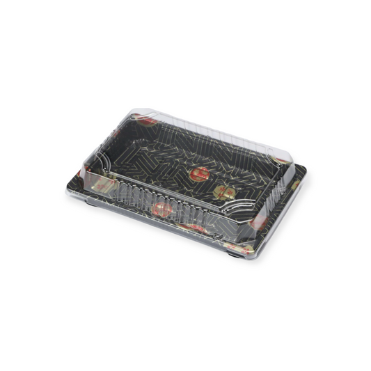 FH-10 RECTANGULAR BLACK SUSHI BOX WITH LID 400 SET/CASE