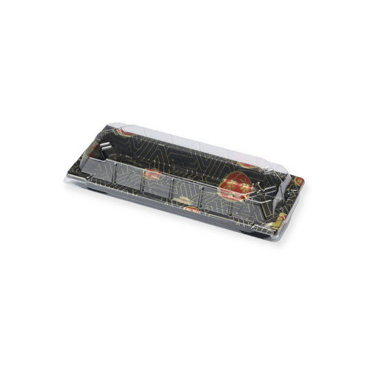 FH-01 RECTANGULAR BLACK SUSHI BOX WITH LID 400 SET/CASE