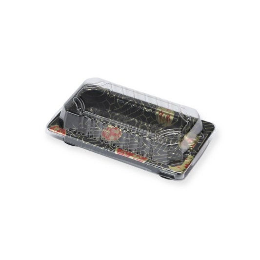 FH-06 RECTANGULAR BLACK SUSHI BOX WITH LID 400 SET/CASE