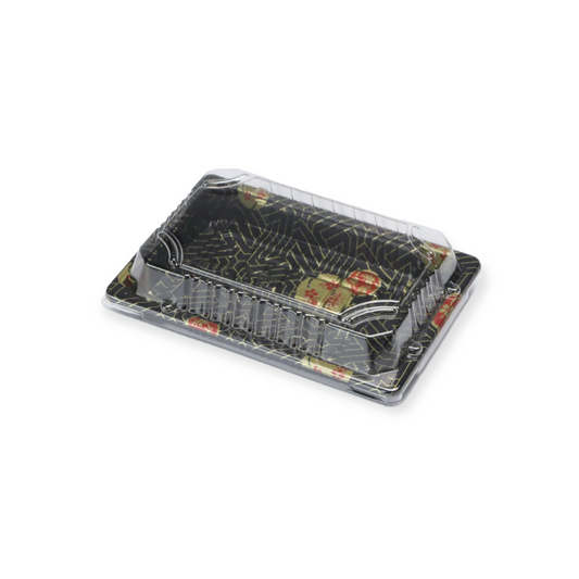 FH-08 RECTANGULAR BLACK SUSHI BOX WITH LID 400 SET/CASE