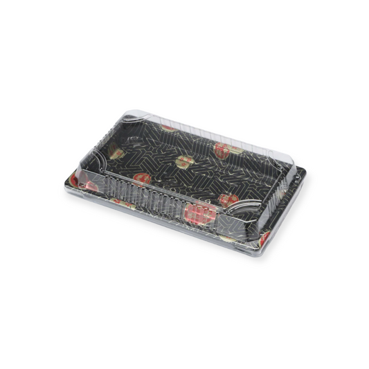 FH-20 RECTANGULAR BLACK SUSHI BOX WITH LID 400 SET/CASE