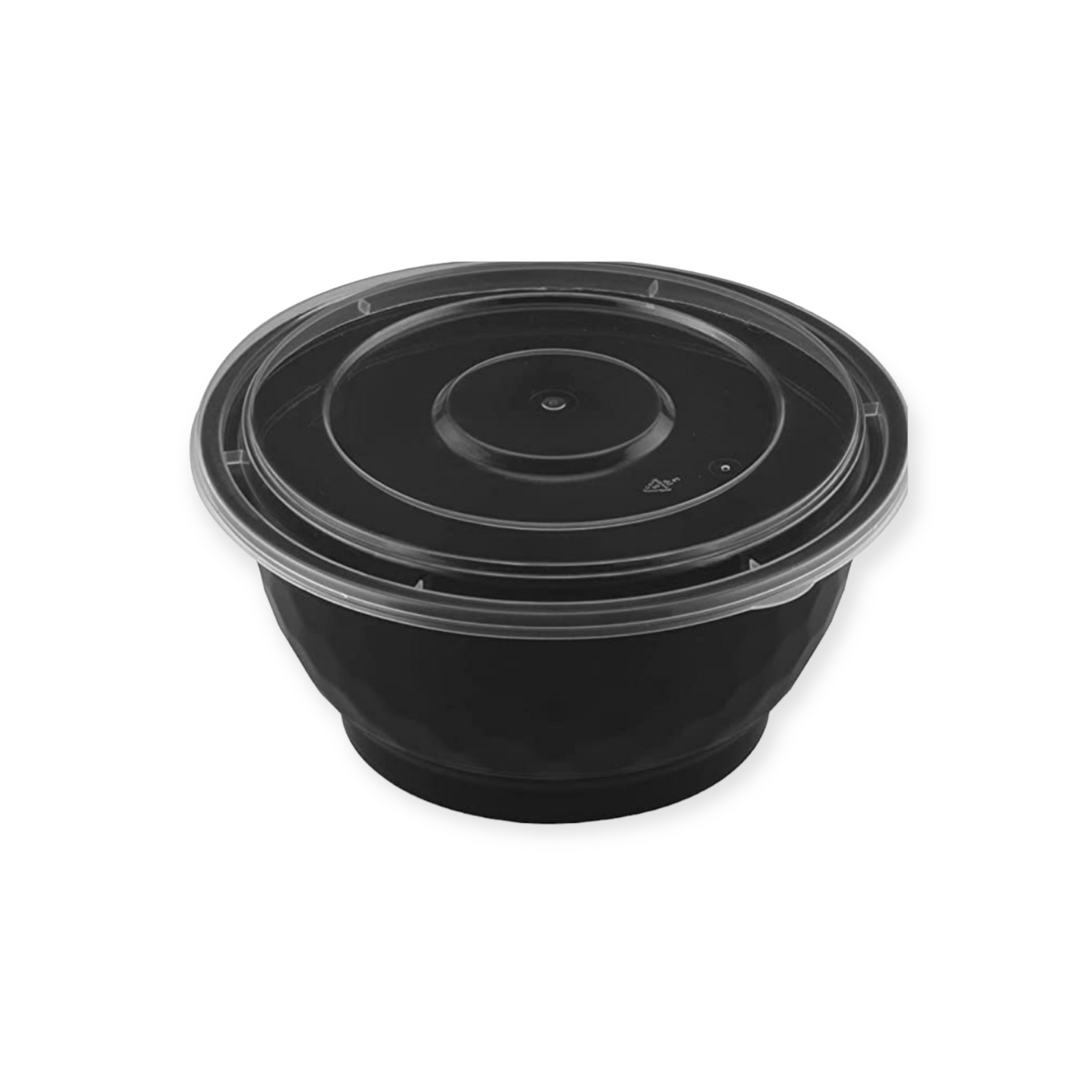42oz. Black Round Micro Noodle Bowl with Lid 150 Sets