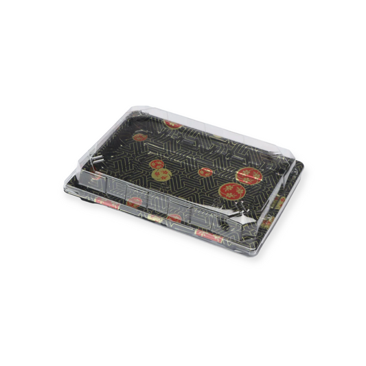 FH-25 RECTANGULAR BLACK SUSHI BOX WITH LID 400 SET/CASE