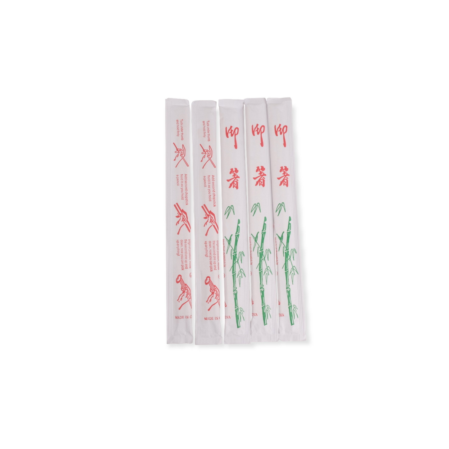 9" Envelope Wrapped Single Style Bamboo Chopstickse