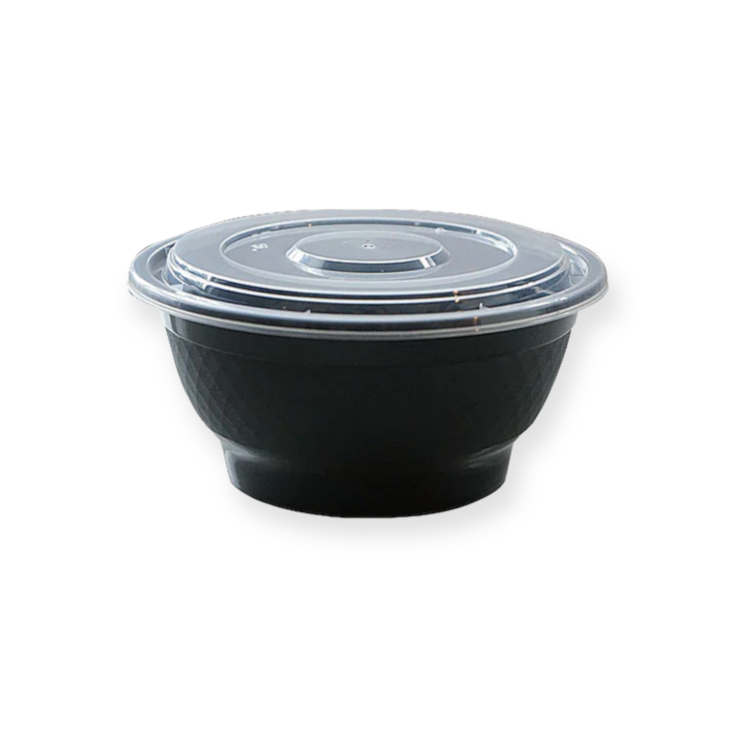 38oz. Black Round Micro Noodle Bowl with Lid 150 Sets